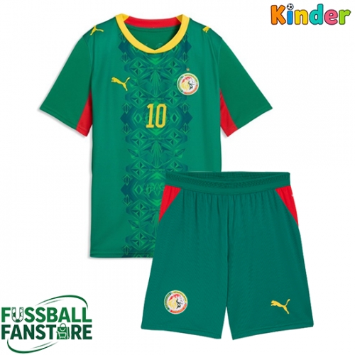 Senegal Sadio Mane #10 Replik Auswärtstrikot Kinder WM 2026 Kurzarm (+ Kurze Hosen)
